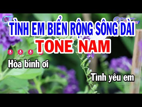 Karaoke Tình Em Biển Rộng Sông Dài Tone Nam ( Am ) Nhạc Sống Đồng Sen
