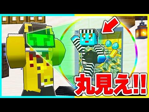 場所が透けて見えるチートで泥棒けなたろうを捕まえろ🔥【まいくら / マインクラフト】 【まいくら / マインクラフト】