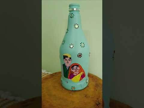bottle craft ideas|| bottle painting|| #bottleart #bottlecraft #shorts