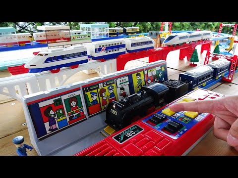 Plarail Shinkansen & D51 Steam Locomotive ☆ Sound Play Station Station Course