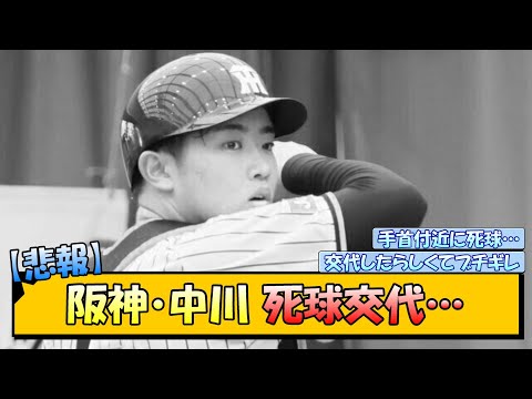 【悲報】阪神・中川勇斗 死球交代…【なんJ/2ch/5ch/ネット 反応 まとめ/阪神タイガース/岡田監督/藤川球児】