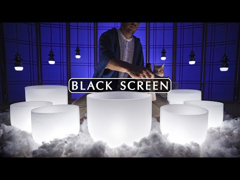 **MELT INTO BED** Black Screen | Crystal Singing Bowl Sound Bath