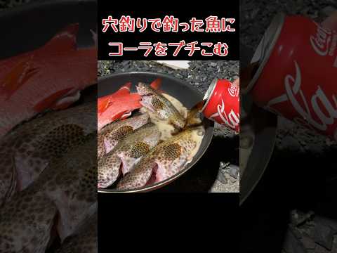 穴釣りで釣れた魚にコーラぶっかける。 #アウトドア