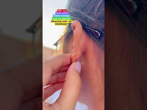 New designer beautiful gold polish trendy earrings, with 67% discount on instant order #shortsfeed