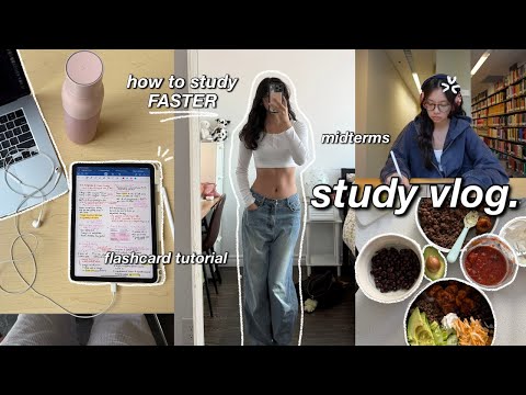study vlog 🖇️ VERY productive days in my life: how to study FASTER, student routines & what i eat