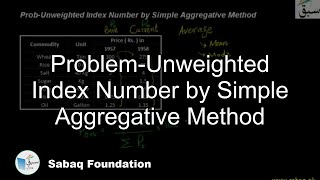 Problem-Unweighted Index Number by Simple Aggregative Method