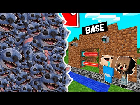 RETO DE LA BASE VS 1000000 STITCH 😨😱 BASE BEBE NOOB VS LILO Y STITCH en MINECRAFT