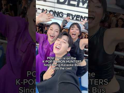 BEST WEEKEND EVER! #Kpopdemonhunters Sing-Along Bus in NYC!💜🕺 #sajaboys #huntrix