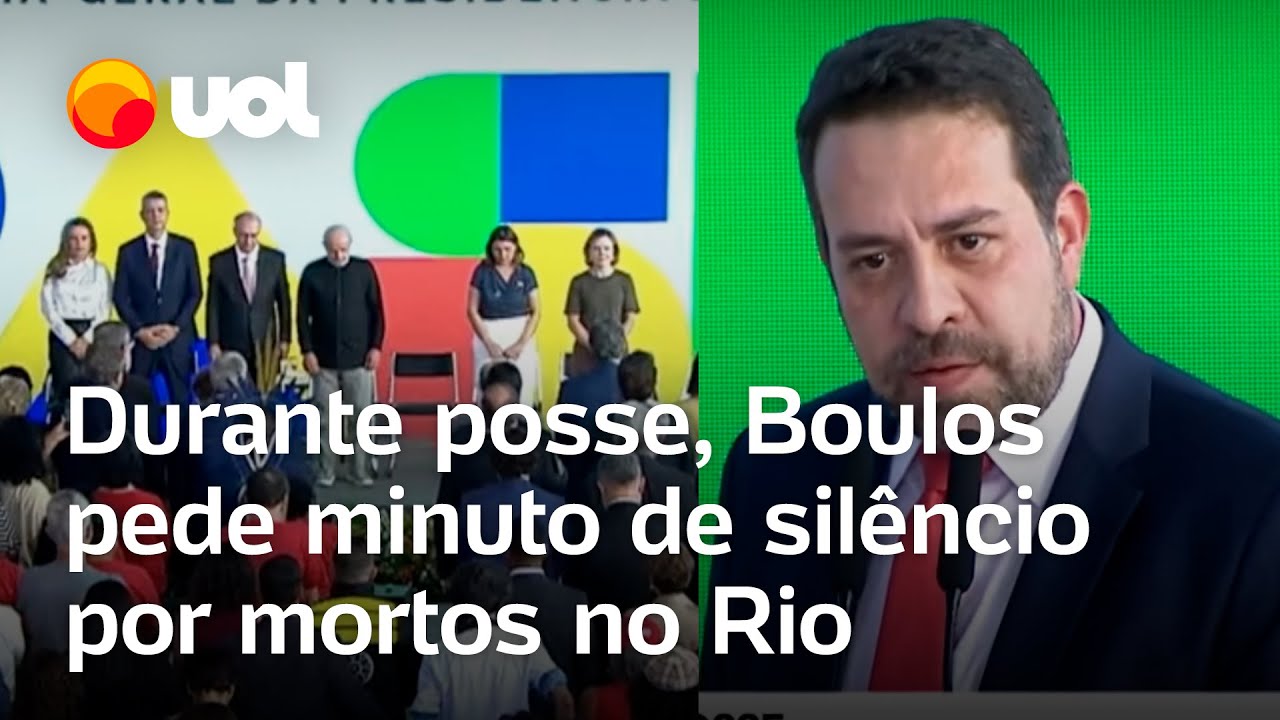 Boulos pede um minuto de silêncio pelos mortos em megaoperação no Rio durante posse como ministro  TV Online Boulos pede um minuto de silêncio pelos mortos em megaoperação no Rio durante posse como ministro