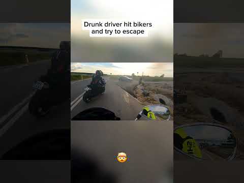 Drunk driver hit bikers and try to escape 🤯 #drunk #driver #jail #police #biker #motorcycle
