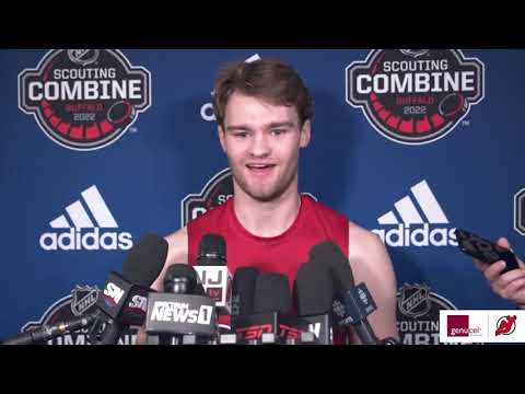 Shane Wright and Logan Cooley speak to the media from the 2022 NHL Combine. video clip
