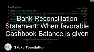 Bank Reconciliation Statement: When Cash Book Balance is given.