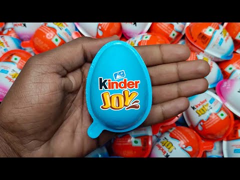 NEW! Colored Glitter Kinder Joy opening ASMR - A lot of Kinder Surprise egg toys Part-107