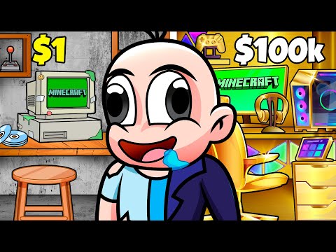 Habitación Gamer de $1 vs $1,000,000 🎮💰😱 BEBÉ NOOB en Minecraft