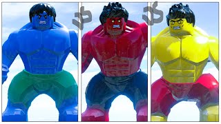 Hulk(BLUE, RED,YELLOW)Epic Transformation Lego Marvel Super Heroes