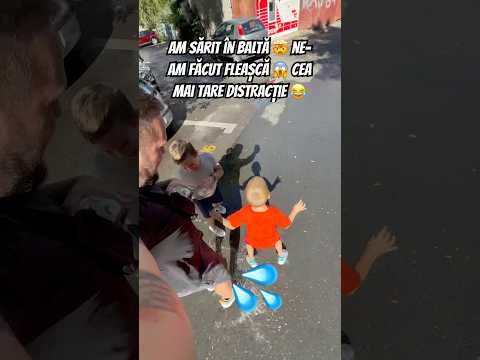 Am sărit în BALTĂ 🤯 ne-am făcut fleașcă 😱 cea mai tare distracție😂#vladsiamza #tati #shorts #amza