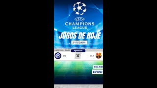 JOGOS DE HOJE CHAMPIONS LEAGUE |UEFA| LIGA DOS CAMPEÕES | 04/10/2022 | CONFRONTOS #shorts #futebol