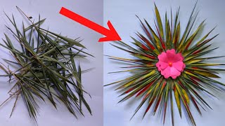 Bamboo Leaf Wall Hanging Craft| Best Out of Waste Craft @subhalaxmiartandcraft