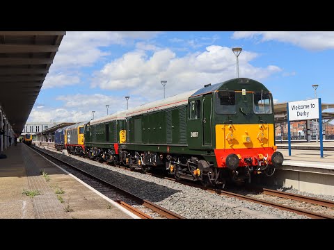20096, 20107, 26007 & 37703 at Derby With Fantastic Thrash on Departure (27/06/22)