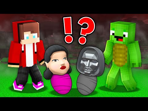 JJ and Mikey Adopt Baby DOLL and FRONT MAN from SQUID GAME 2 in Minecraft Maizen!