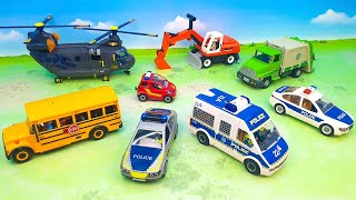 Car crash accident on the road! Police car, Excavator, Garbage truck, Dump truck | Toys for Kids