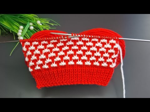 Kolay iki şiş atkı,bere,süveter model 🧶Eays crochet knitting