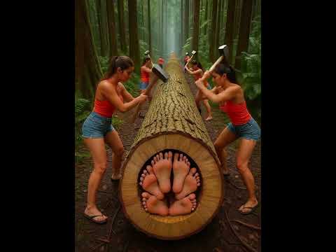 Rescue Idiot in wood trunk - #shorts #trending #funny