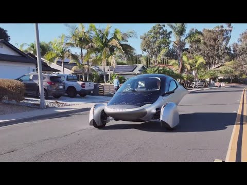 YouTube video thumbnail: Carlsbad Startup Prepares to Mass-Produce Solar-Powered Electric Vehicles