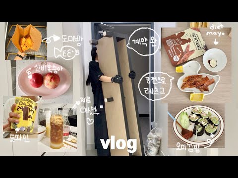 PMS기간이 겹친 다이어트 브이로그 | 다이어트 간식 총출동 | 부동산 투어 | 이사할 집 계약 완 | 신비 복숭아 | 레샷추 레시피