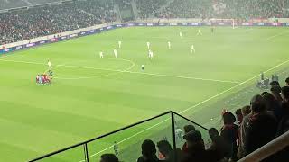 Arrivée des joueurs sur le terrain coup d'envoi Lille Aston Villa