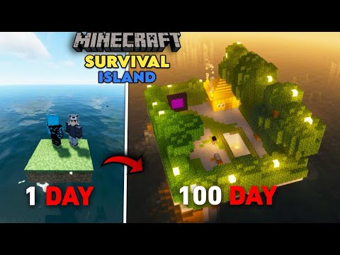 We Survived 100 Days On a Survival Island In Minecraft