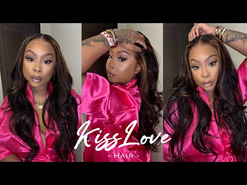 Sexy Flowly Brown Highlight 360 Lace Wig | Perfect Melted Lace | KISS LOVE HAIR