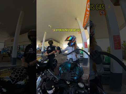 Gas station activities 💀 @KingCity636 ✨Recorded with @insta360 X4, link in bio✨ #bikerchick