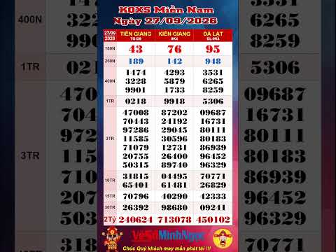 Xổ Số Miền Nam, XSMN ngày 27/09/2026, Trực Tiếp KQXS: Tiền Giang XSTG, Xổ Số Kiên Giang <strong>XSKG</strong> Đà Lạt