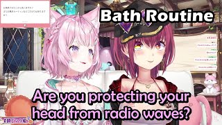 Koyori's Reaction When Marine Explained Her Complicated Bath Routine