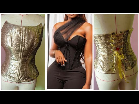 How to Cut and Sew An Over Bust Corset || Easy Cutting and Stitching