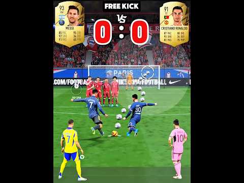 Messi Vs Ronaldo Free Kicks From FIFA 22 To FC 25 | FIFA Evolution #cr7shorts #messivsronaldo #fc25