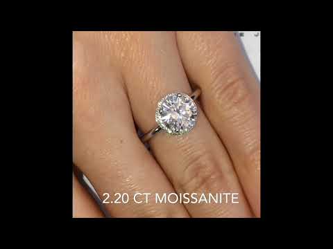 Round Moissanite Hidden Halo Ring