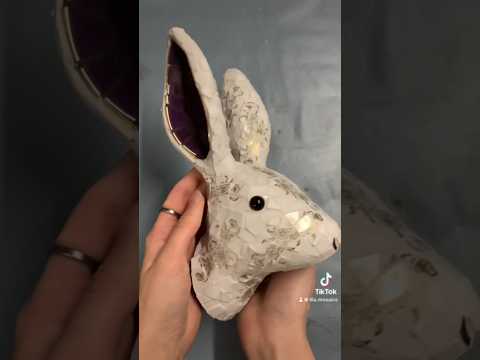 Decorating a rabbit with plates ๐ฐ#mosaic #art #porcelain