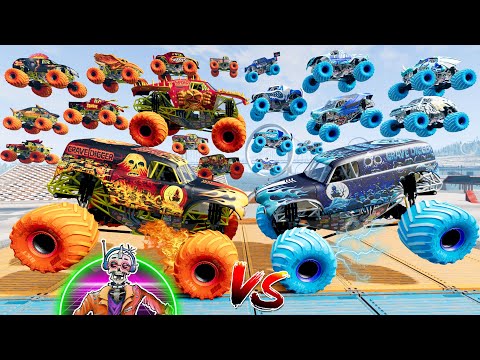 Monster Jam Fire & Ice Monster Truck Mud Battle LIVE | BeamNG Drive - Griff's Garage