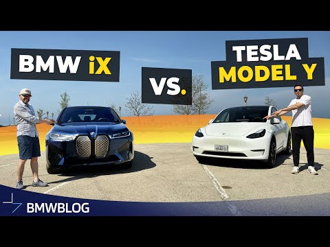 Tesla Model Y Owner Reviews the BMW iX | Electric Crossover Comparison