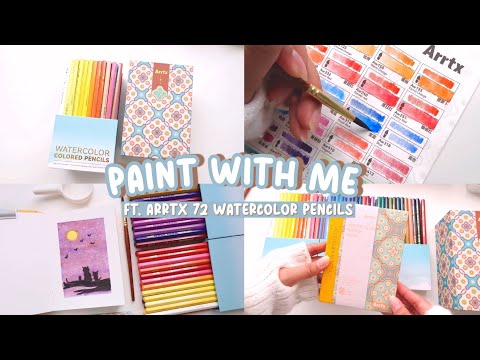 PAINT WITH ME ☕️ using my first Arrtx watercolor pencils!