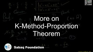 More on K-Method-Proportion Theorem