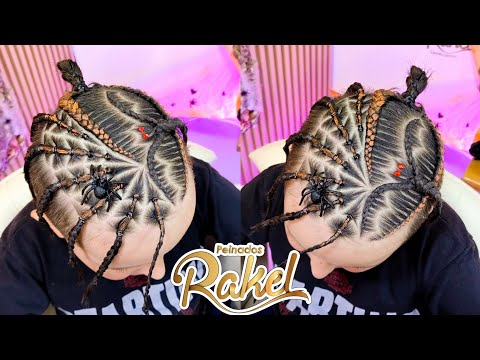 Diseño De Trenzas Para Halloween/Murciélago y Telaraña 🦇🕸