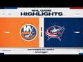 NHL Highlights  Islanders vs. Blue Jackets - October 30, 2024