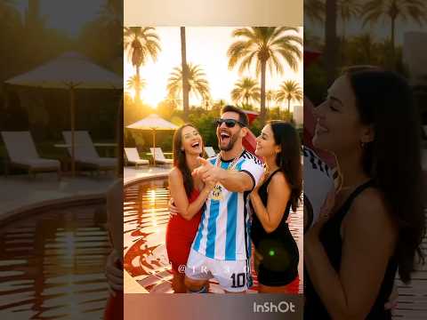 🔥 Messi 😂 Laughs at Ronaldo💧Poor Pool | Until Neymar 💎 Builds a Red Diamond Pool | #ronaldo​ #messi​