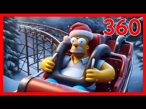 🟨 THE SIMPSONS XMAS 360 VR Roller Coaster