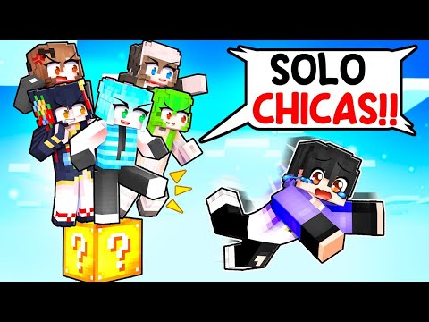 1 CHICO vs 5 CHICAS en UN BLOQUE en MINECRAFT  RETO CHICAS vs CHICOS en MINECRAFT  SRJUANCHO