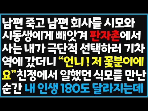 (신청사연) 남편 죽고 남편 회사를 시모와 시동생에게 빼앗겨 판자촌에서 사는 내가 안좋은 선택을 하러 기차역에 갔더니 "언니 ! 저 꽃분이에요" [신청사연][사이다썰][사연라디오]