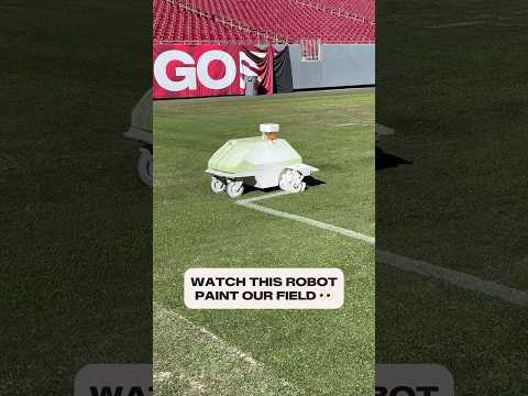 We use 200+ gallons of paint on our playoff field ??️ #buccaneers #nfl #technology #roboto #shorts